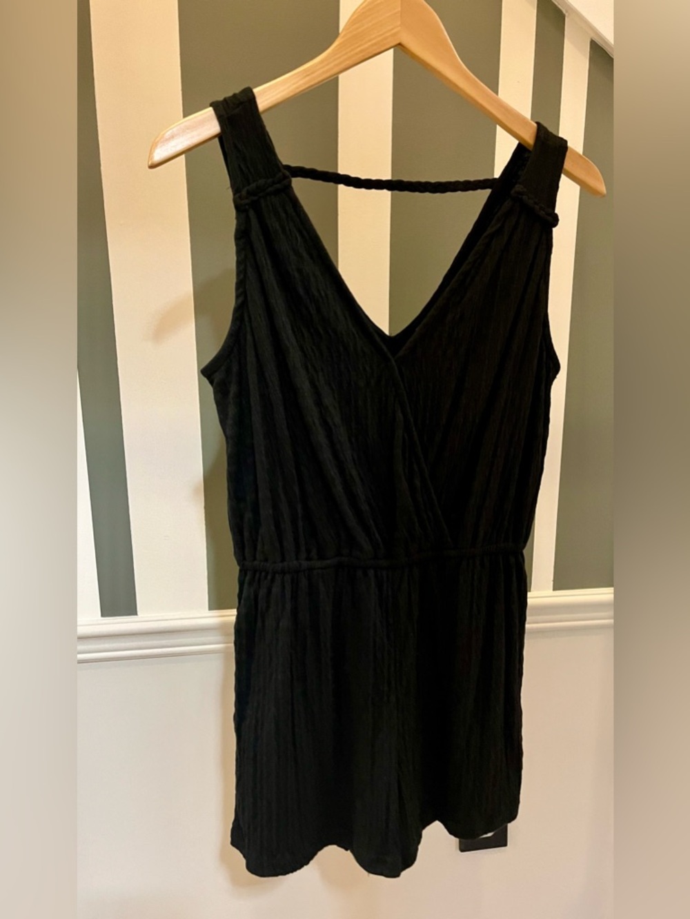 NWT Universal Thread Black Romper Textured Effortless Comfortable Comfy